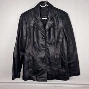 Avanti New York Black Genuine Leather Buttery Soft Jacket Large Punk Grunge Rock